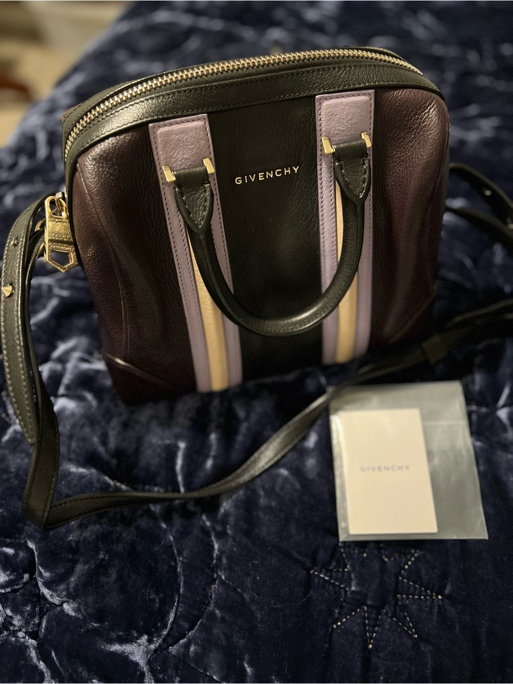 Givenchy Lucrezia Mini Bag in Black, Plum & Lilac Leather